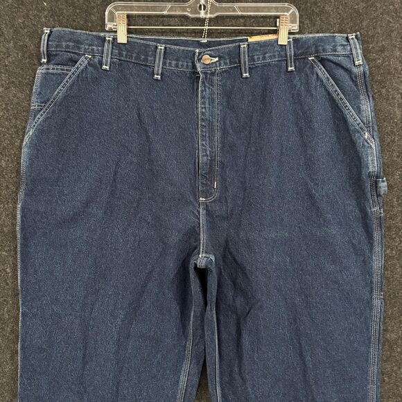 Carhartt Jeans Mens 46x34 Blue Loose Original Fit Work Dungaree Denim Pants - Picture 2 of 12